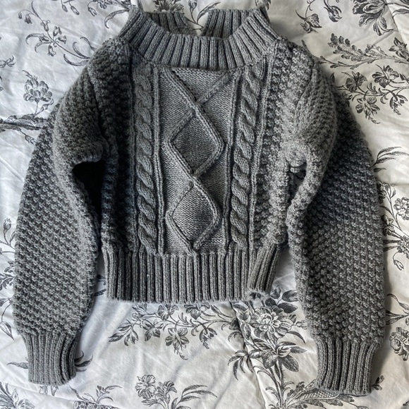 MEBIE BABY knitted gray matching set for toddlers - Picture 2 of 5